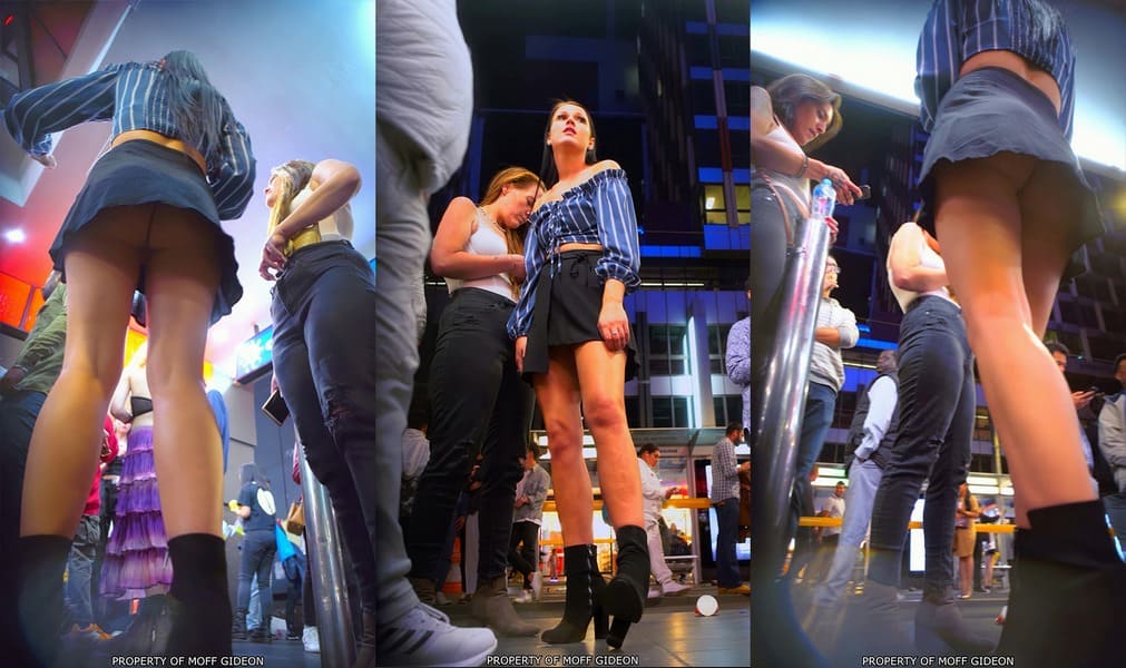 Sexy Club Girl Bare Ass Upskirt In Thong