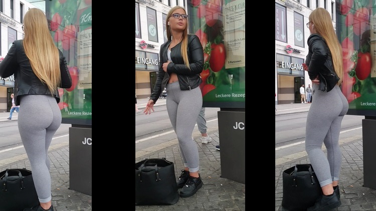 Latina Sexy Big Booty at the bus stop
