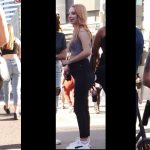 Sexy Blonde with Jeans Tatted Angel with Friends