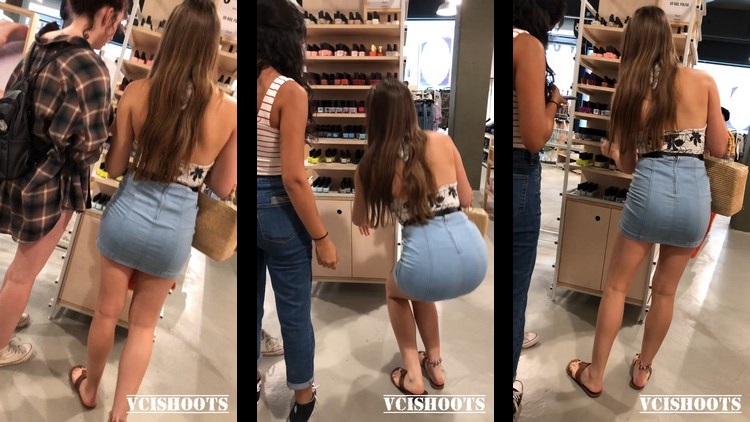 A Sexy Teen with Skirt Amazing Legs and Booty