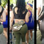 A beautiful latina with a big butt at a festival