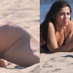 Tanned Teen Bikini Beach Buns Lounging on the Sand
