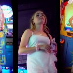 Cute Teen Upskirted Bending Over In White Dress