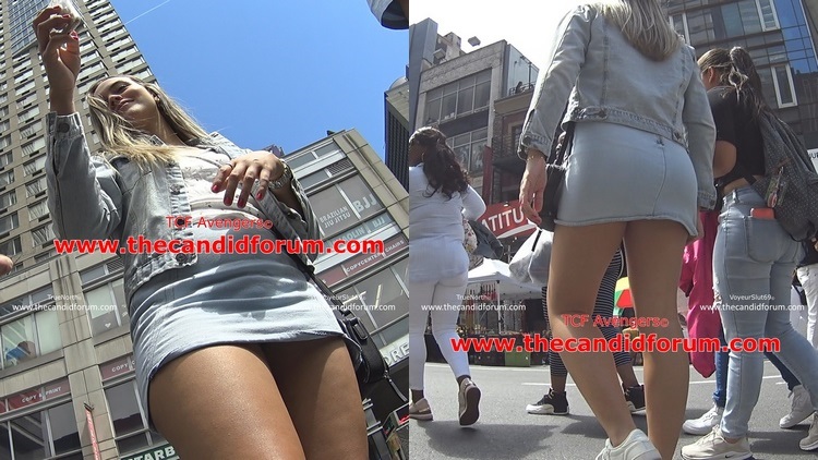 Voyeurslut69 Sexy Blonde with Mini Skirt Booty