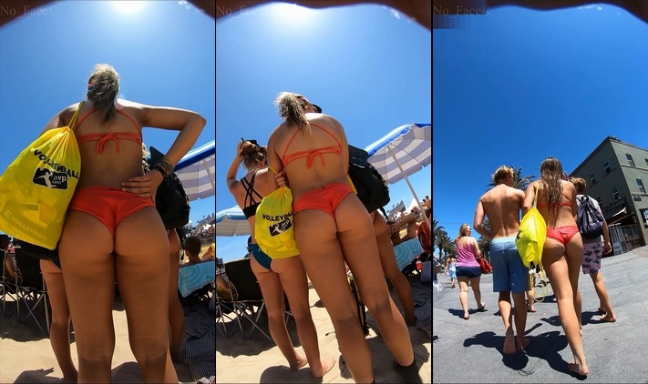 Sexy Teen Blonde with bikini Red Booty