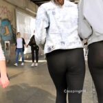 Tight Girl Exposes Thong See Through Spandex