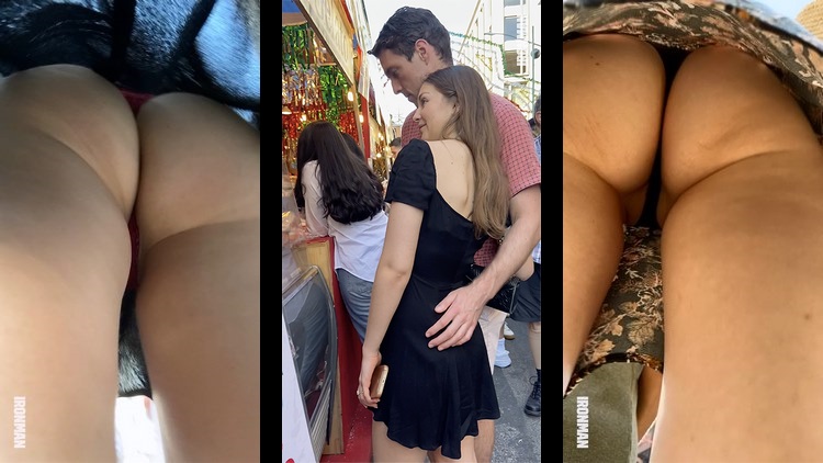 Beauties Girls in Thongs in Pussy Lips Upskirt