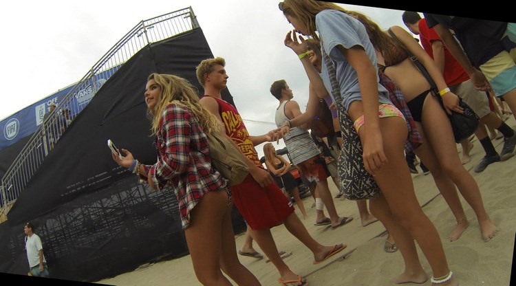 Candid Girls at The Festival Beach Cute Bikinis