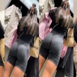 Plump Girl Cheeks Showing Off in Shorts Spandex