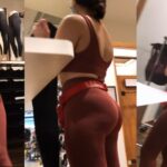 Young Worker Lulu Spandex Tight Red Frontal Hot