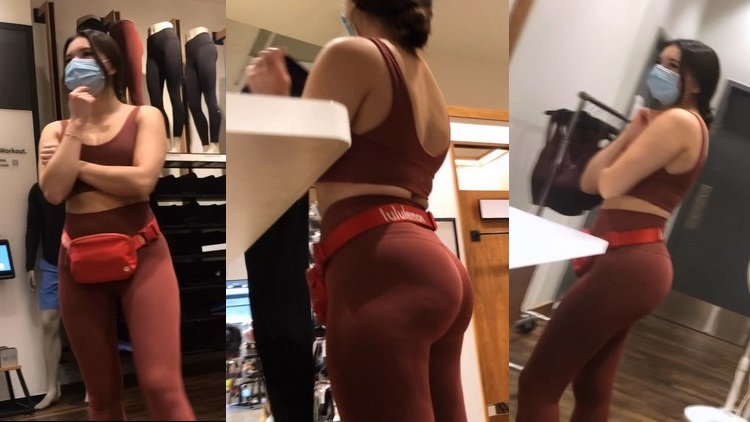 Young Worker Lulu Spandex Tight Red Frontal Hot