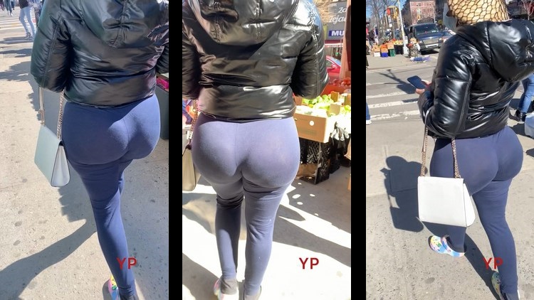 Latina Brunette with Big Booty Spandex Blue Sexy