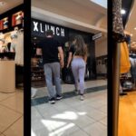 Sexy Teen Shopping in gray pants Big Booty