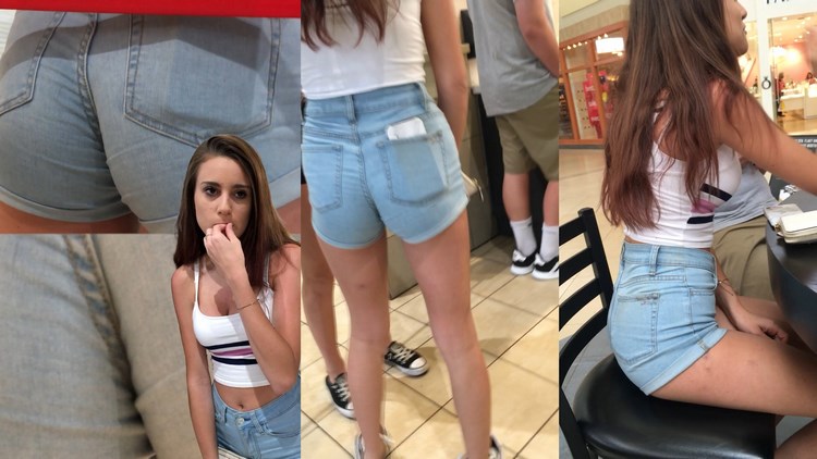 Beautiful Teen with slim body in Sexy Short
