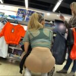 A sexy Teen Blonde in Dress with transparency Thong