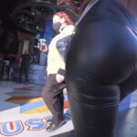 Latina Woman with Beautiful Big Bootyin Tight Vinyl