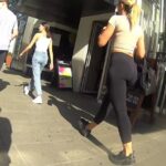 Fitness Blonde with Spandex Black Sexy Booty