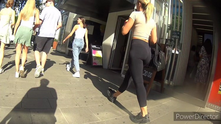 Fitness Blonde with Spandex Black Sexy Booty