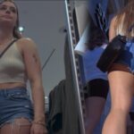 Woman with Beautiful Face and Sexy Legs