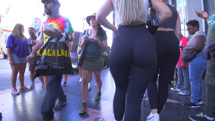 Beautiful Blonde Big Booty in Spandex with Friends